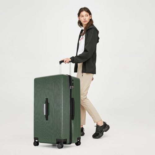 PRIMICIA GinzaTravel Trunk Luggage, 28 Inch Luggage with Spinner Wheels, Scratch resistant texture Lightweight PC material with TSA Lock (Dark Green) - color: Dark Green