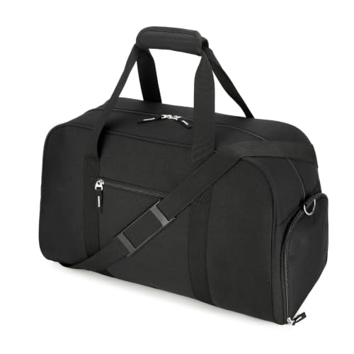 Searock 45L Gym Bag for Men & Women with Shoe Compartment - color: Black, size: 21 x 10 x 13″ (Medium)