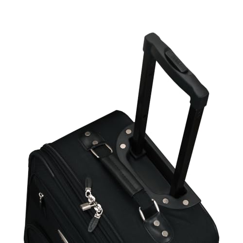 Rockland Pasadena Expandable Spinner Carry-on 19", Black Gray - color: Black/Gray