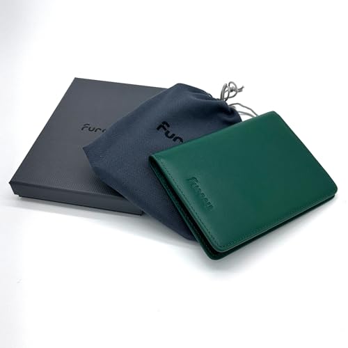 Slim Nappa Leather RFID Blocking Passport Cover (Green/Brown) - color: Green / Brown