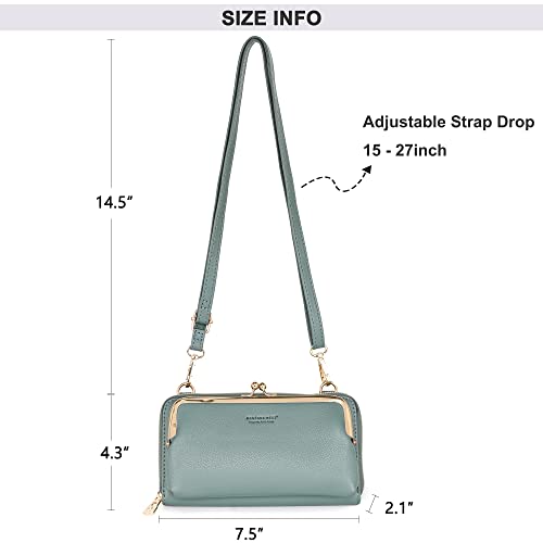 Montana West Crossbody Cell Phone Purse for Women RFID Blocking Cellphone Wallet - color: Wallet Light Green