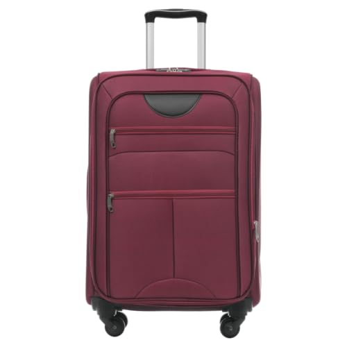 Softside Expandable Luggage Set 3 Piece, Lightweight 22/26/30 Inch Upright Spinner Suitcase with TSA Lock, 610D Polyester Travel Set (Red) - color: Red