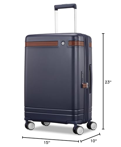 Virtuosa Hardside 21 Inch Carry On Luggage - Airline Approved with 360° Spinner Wheels, RightHeight™ Adjustable Handle - Zippered WetPak™ - TSA Lock - Expandable Light Polycarbonate Shell - Navy - color: Navy