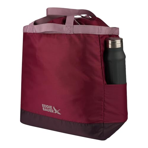 Eddie Bauer Stowaway Packable Tote Bag - color: Port Red