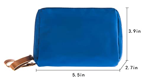 Small Makeup Bag for Purse Portable Waterproof Cosmetic Bag Travel Makeup Pouch for Women (Blue, Square) - color: Blue