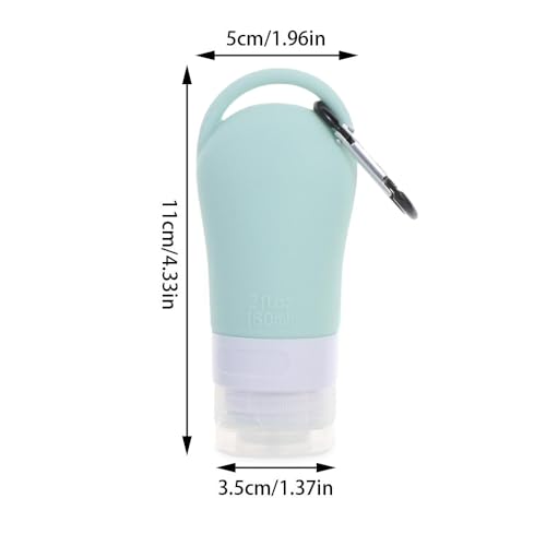 HomeSoGood 3Pcs Leakproof Silicone Refillable Squeezable Travel Tube with Keychain Hook for Cosmetic Toiletry Shampoo Sub-bottling Travel Bottle(60ml)