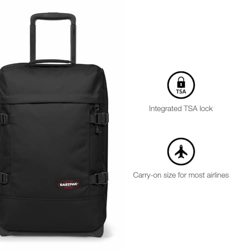 Eastpak Tranverz S – 42L Large Wheeled Luggage with Dual Compartments, TSA Lock, Compression Straps & Smooth-Wheeling System, Black Denim - color: Black Denim, size: 42 Liter Carry On