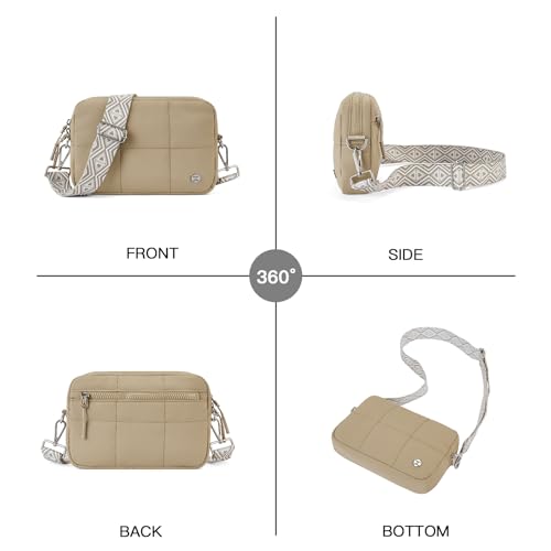 Telena Crossbody Bags for Women Cross Body Purse with Guitar Strap - color: Khaki