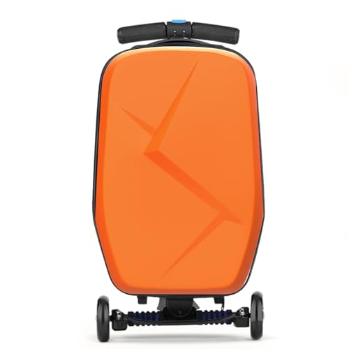 Scooter Luggage for Kids, Ride On Suitcase, Lightweight Foldable Luggage - color: Orange