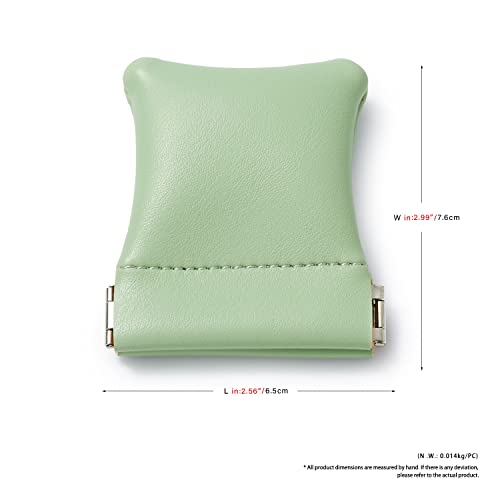 2 Pack Green PU Leather Slim Ring Pouches Jewelry Bags for Travel - color: Green, size: 2.99" x 2.56"
