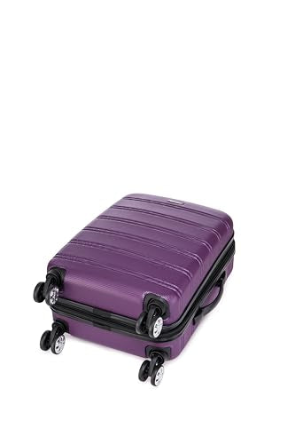 Rockland Melbourne Hardside 2 Piece Expandable Spinner Wheel Luggage Set, Carry-On 20" and Tote 14", Purple - color: Purple, size: 2 Piece (20"/14" Tote)