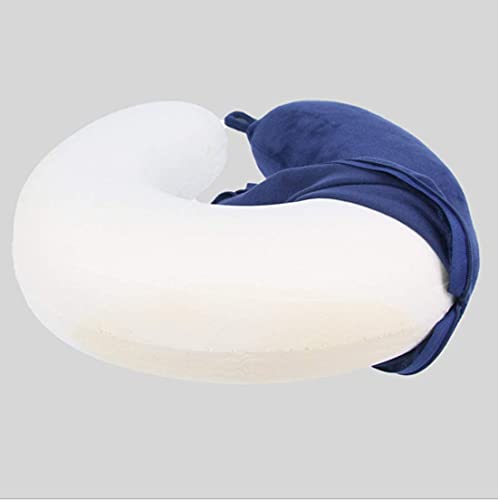 Travel Pillow - Memory Foam Neck Pillow Support Pillow,Luxury Compact & Lightweight Quick Pack for Camping,Sleeping Rest Cushion (Blue) - color: Blue