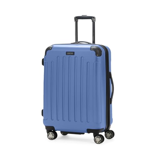 Kenneth Cole REACTION Renegade Luggage Expandable 8-Wheel Spinner Lightweight Hardside Suitcase, Periwinkle Blue, 24-Inch Checked - color: Periwinkle Blue, size: 24-Inch Checked