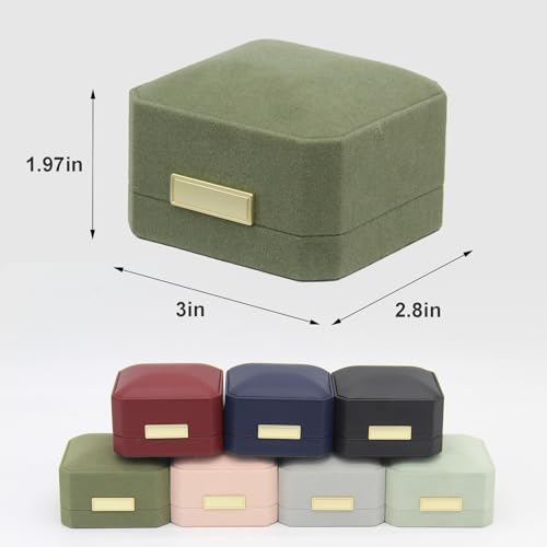 Exquisite Wedding Ring Box Small Jewelry Organizer - color: Ring Box- CQ-Dark Green