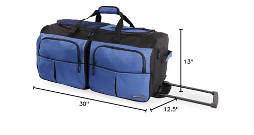 Pacific Coast Unisex 30' Large Rolling Duffel Bag, Cobalt,One Size - color: Cobalt
