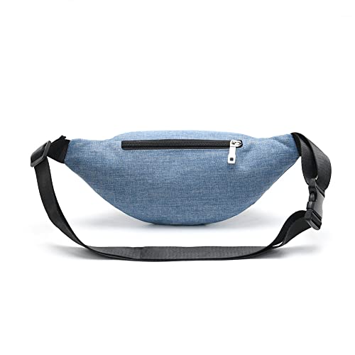 Fanny Pack for Men & Women - Waterproof Waist Bag Pack with Adjustable Strap for Travel Sports Running. - color: Denim Blue-02