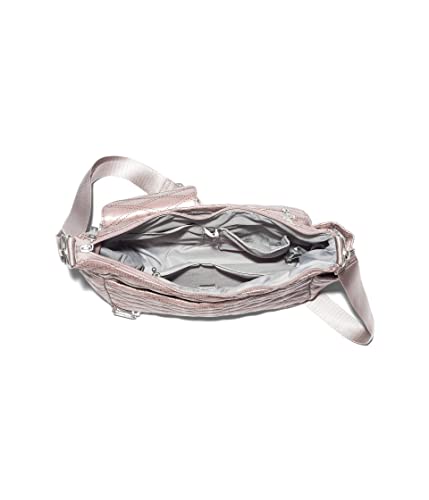 Baggallini Modern Everywhere Crossbody Bag for Women 11x9x4.5 Rfid Hobo Bag - color: Rose Metallic Quilt