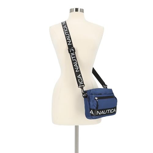 Nautica Nylon Bean crossbody/Belt Bag adjustable shoulder strap - color: Indigo
