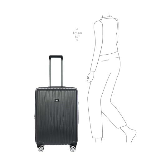 Bric's Cervia 27" Hardside Medium Expandable Luggage, 360° Spinner Wheels, Lightweight Checked Suitcase, TSA-Approved Locks, Dark Grey - color: Dark Grey, size: Medium-Checked 27 inch