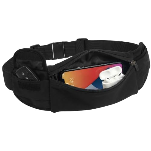 The Belt of Orion Running Belt, No-Bounce Waist Pack, 3 Pockets | Running Belt, No-Bounce Fit, 3 Zippered Pockets, Adjustable, For Running, Workouts & Hiking 9x3.5in - size: Classic 9"x3.5"