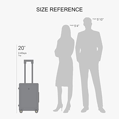 LEVEL8 Hard Shell 20 Inch Carry on Luggage Airline Approved, Polycarbonate - color: Navy, size: Carry-On 20 Inch
