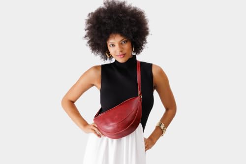 Portland Leather Goods Koala Sling Bag - Adjustable Full-Grain Leather - color: Chili Red, size: Small