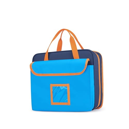 Zipper Document Bag for Boys and Girls, Baby Portfolio Organizer Case - color: Blue