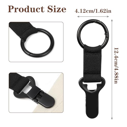 Niveaya Hat Clip for Travel on Bag, Strong Clip Secure Hold, 2 Pack - color: 2pcs Black+black