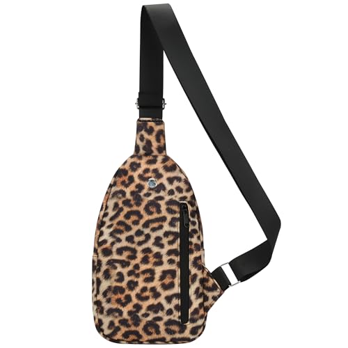 MAXTOP Crossbody Bags for Women Lightweight Sling Chest Bag Fanny Packs for Travel Casual Outdoors Leopard Brown - color: Leopard Brown, style: Crossbody Bag