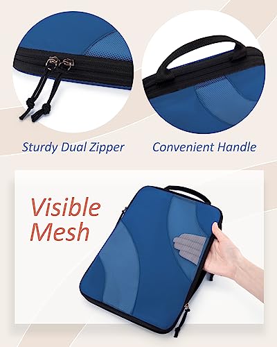BAGSMART Compression Packing Cubes for Travel - color: Classic Blue, size: Set of 6