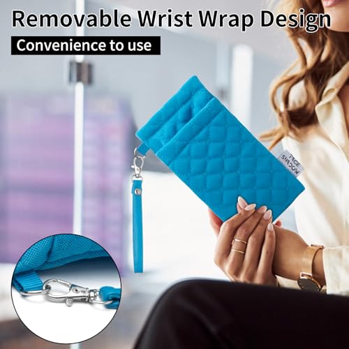 Face Shadow Double Glasses Case Soft Eyeglass Case For Women Men - color: Blue