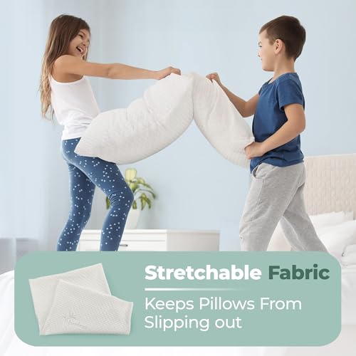 Snuggle-Pedic Pillow Covers - Zippered Body Pillow Protector (White, Kids) - size: Kids Body