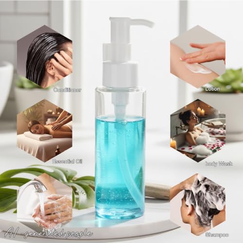 5 Pack 3.4Oz/100ml TSA Approved Travel Pump Bottle - color: A-clear