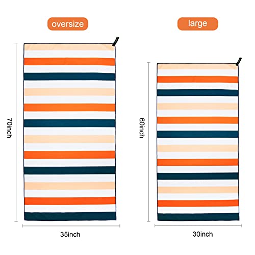 Exclusivo Mezcla 6 Pack Microfiber Quick Dry Oversized Beach Pool Towels - color: Green/Purple/Navy/Brown/Blue/Black, size: 35" x 70"