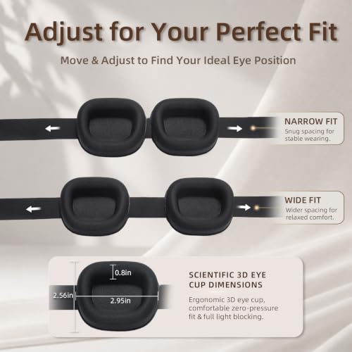 CLOZIA Sleep Mask for Men, 3D Blackout Eye Mask for Travel Sleeping - color: Deep Black