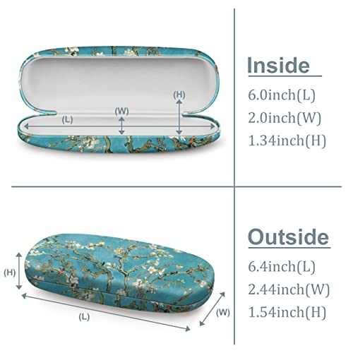 FINTIE Hard Shell Eyeglasses Case, Portable Protective Glasses Cover - color: Blossom