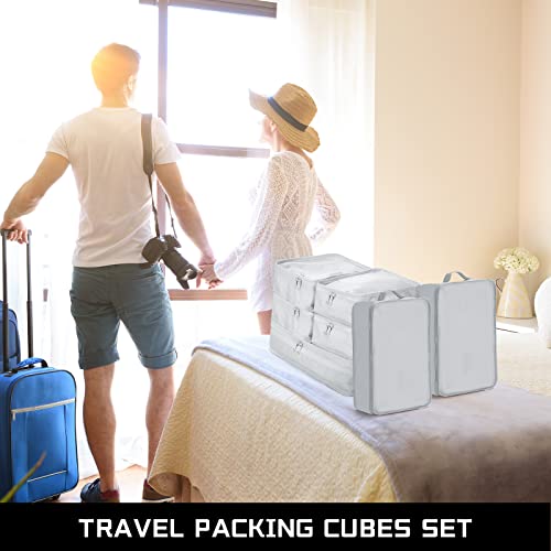 Reginary Travel Packing Cubes 10 Pcs with Shoe Bags - color: Gray
