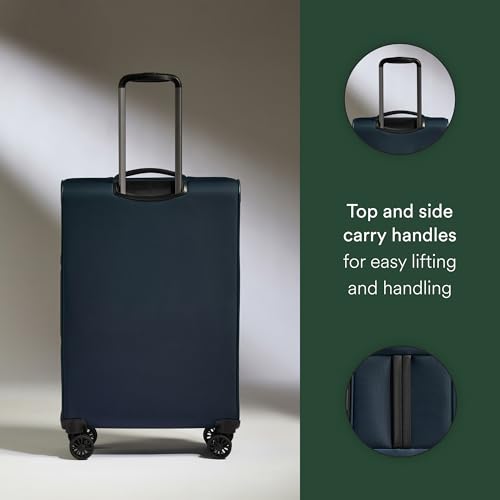 ANTLER Soft Stripe Medium Checked Luggage, Indigo Blue, 27.2", 74-88L - color: Indigo Blue, size: Medium