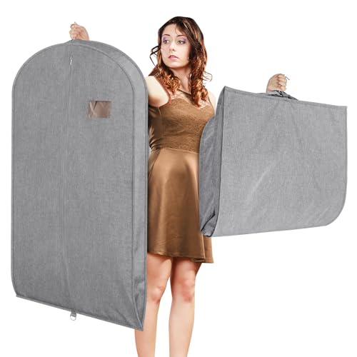 Univivi Garment Bag for Hanging Clothes and Travel, Gray, 43 Inch, 1 Pack - color: Gray, size: 24"X43"-1pcs (Garment Bag)