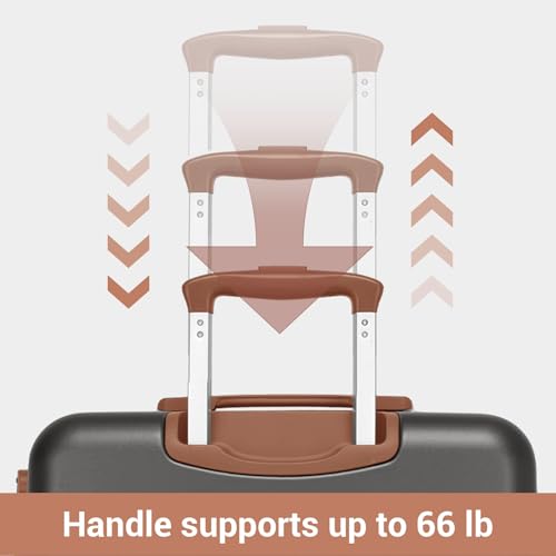 Kono Checked Suitcase 24in Expandable ABS+PC Side Handles luggage Grey - color: Grey, size: Checked-Medium 24-Inch