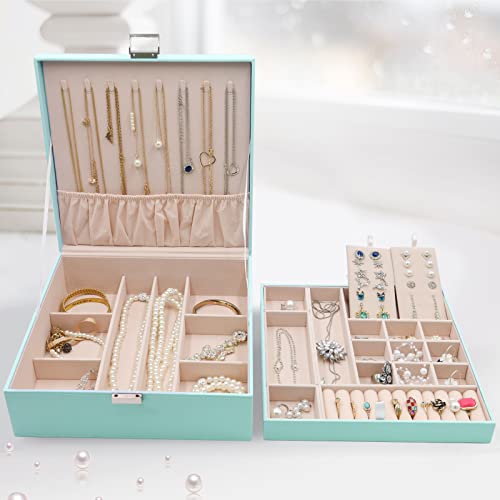 ProCase 2 Layers Jewelry Box for Women -Mint - color: Mint