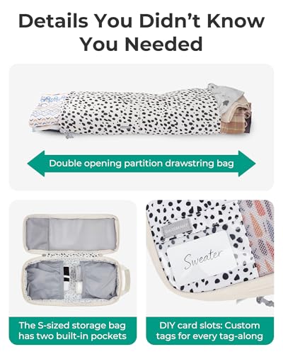 BAGSMART Compression Packing Cubes for Travel Essentials - color: Seaside Dots, size: Set of 6
