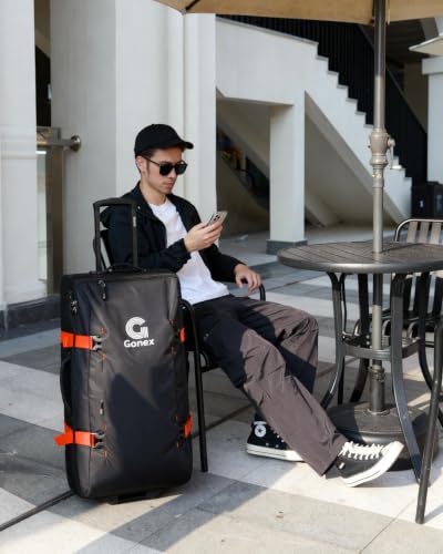Gonex Rolling Duffle Bag with Wheels, Water-Repellent Nylon, 30 in, Orange - color: Orange