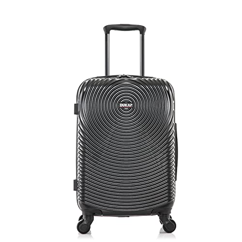 DUKAP INCEPTION Luggage with Spinner Wheels | Durable Lightweight Hardshell Suitcase, Travel Bag with Handle and Trolley, 20-Inch Carry On Small Luggage | Black - color: Black, size: 20 Inch