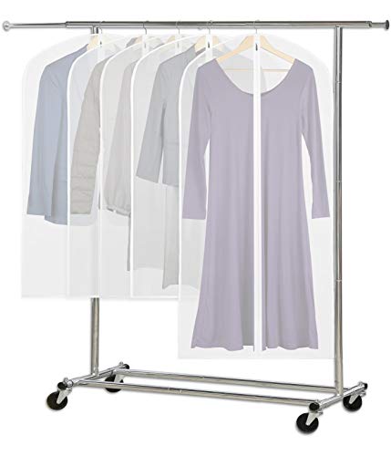 Simple Houseware 40-Inch Translucent Garment Bags with Zipper, 5 Pack - size: 5 Pack - 40" 50"