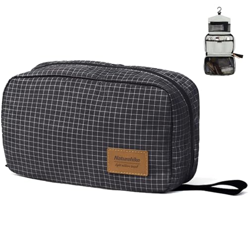 Naturehike Hanging Toiletry Bag for Men Women, Water-Resistant Travel Bag - color: Black, size: Small