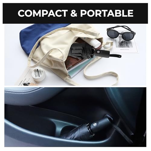 LLanxiry Compact Travel Umbrella, Windproof Automatic Umbrellas for Rain - color: High clouds