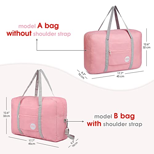 WANDF Personal Item Travel Bag, Carry On Duffle Bag Women - color: Coral Pink
