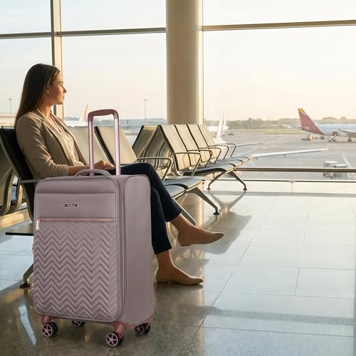 Travelhouse 4-Piece Softside Luggage Set with Spinner Wheels - color: Khaki, size: 4 piece