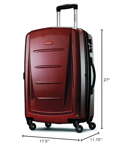 Samsonite Winfield 2 Hardside Expandable Luggage with Spinner Wheels, Burgundy, Checked-Medium 24-Inch - color: Burgundy, size: Checked-Medium Spinner